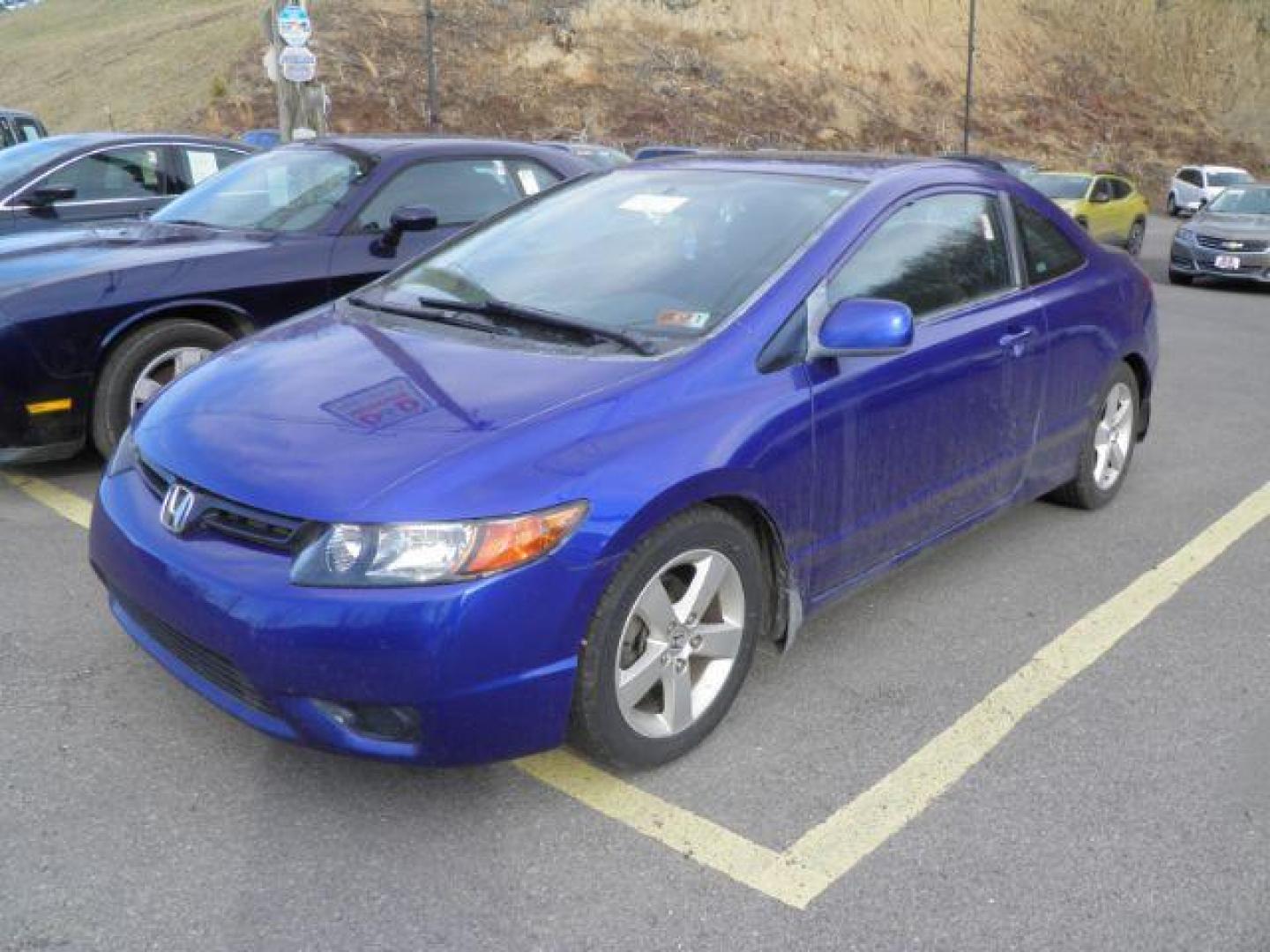 2007 Blue Honda Civic EX Coupe AT (2HGFG12827H) with an 1.8L I4 engine, AT transmission, located at 15520 McMullen Hwy SW, Belair, MD, 21502, (301) 729-3700, 39.581375, -78.846451 - Photo#0