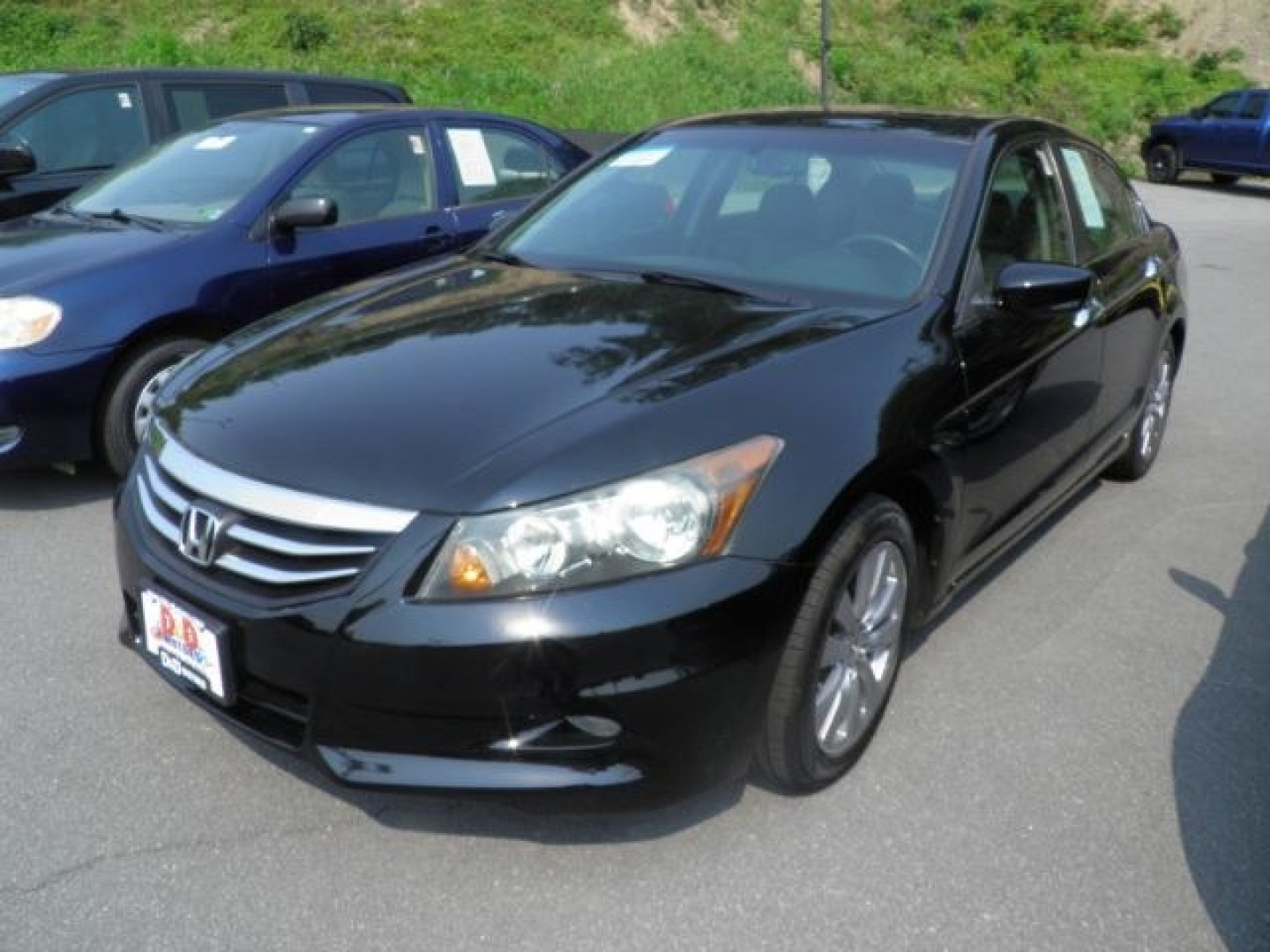 2012 BLACK Honda Accord 3.5 EX-L (1HGCP3F81CA) with an 3.7L V6 engine, AT transmission, located at 15520 McMullen Hwy SW, Belair, MD, 21502, (301) 729-3700, 39.581375, -78.846451- Photo#0