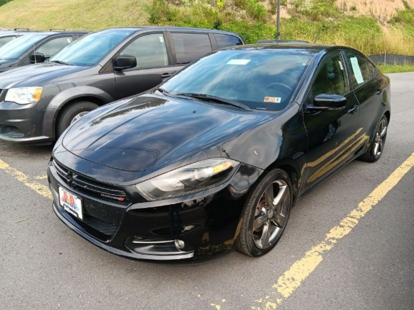 2014 BLACK DODGE DART GT (1C3CDFEB7ED) with an 2.4L L4 engine, AT transmission, located at 15520 McMullen Hwy SW, Belair, MD, 21502, (301) 729-3700, 39.581375, -78.846451- Photo#0