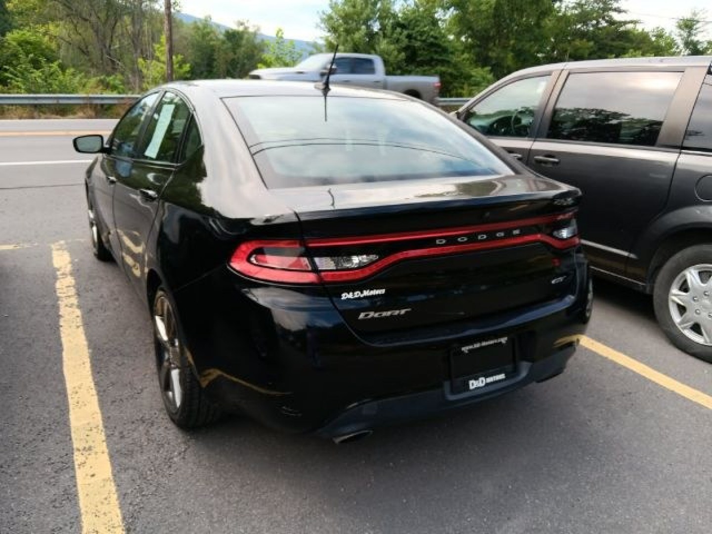 2014 BLACK DODGE DART GT (1C3CDFEB7ED) with an 2.4L L4 engine, AT transmission, located at 15520 McMullen Hwy SW, Belair, MD, 21502, (301) 729-3700, 39.581375, -78.846451- Photo#3