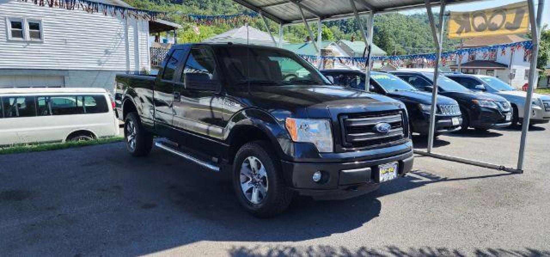 2014 BLACK /Steel Gray Ford F-150 STX (1FTFX1EF9EK) with an 5L V-8 DOHC engine, AT transmission, located at 15520 McMullen Hwy SW, Belair, MD, 21502, (301) 729-3700, 39.581375, -78.846451 - Photo#0