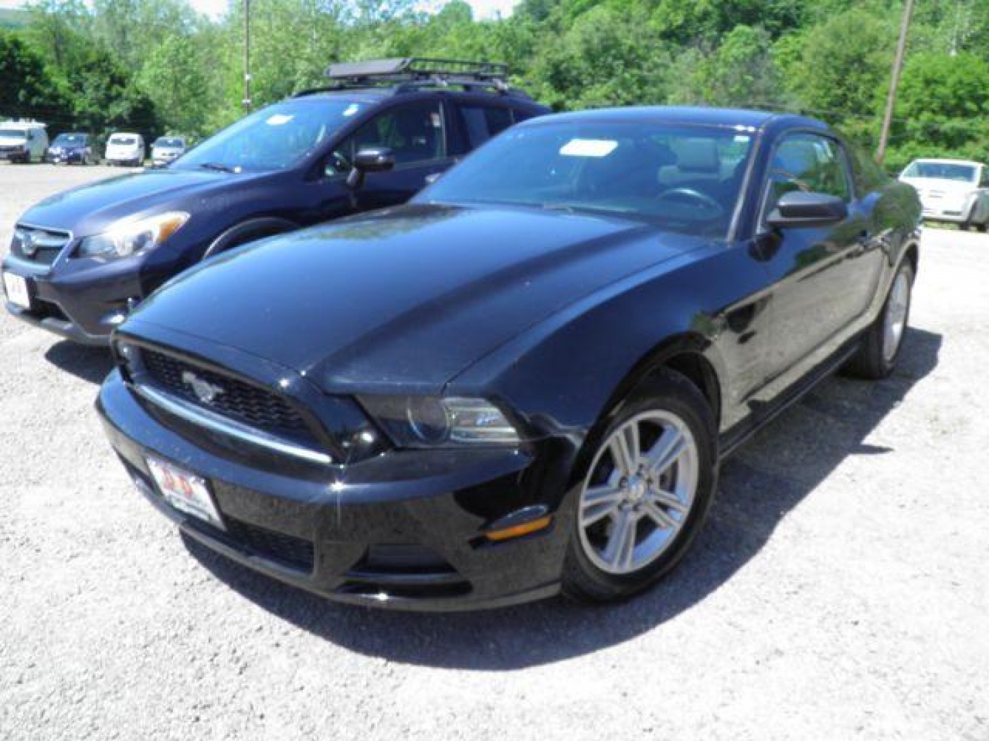 2014 Black Ford Mustang V6 (1ZVBP8AM6E5) with an 3.7L V6 engine, MAN transmission, located at 19521 New George's Creek Rd SW, Barton, MD, 21521, (301) 463-2404, 39.524323, -79.017906- Photo#0