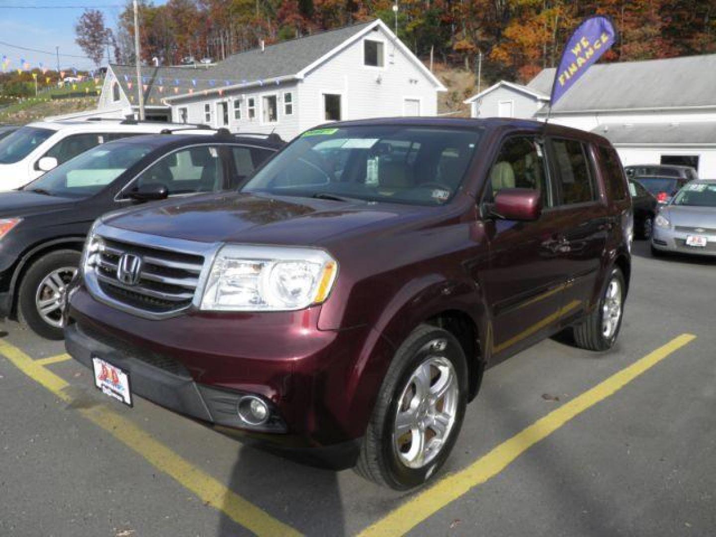 2014 BURGUNDY HONDA PILOT EX-L 4WD 5-Spd AT (5FNYF4H54EB) with an 3.5L V6 engine, AT transmission, located at 15520 McMullen Hwy SW, Belair, MD, 21502, (301) 729-3700, 39.581375, -78.846451 - Photo#0