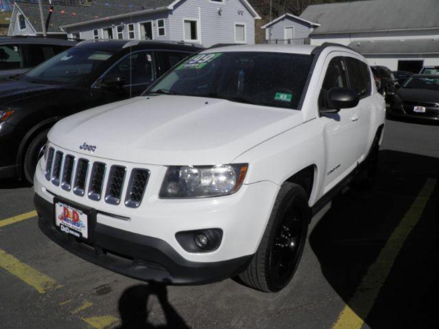 2014 WHITE Jeep Compass Sport (1C4NJDBB8ED) with an 2.4L L4 engine, AT transmission, located at 15520 McMullen Hwy SW, Belair, MD, 21502, (301) 729-3700, 39.581375, -78.846451 - Photo#0