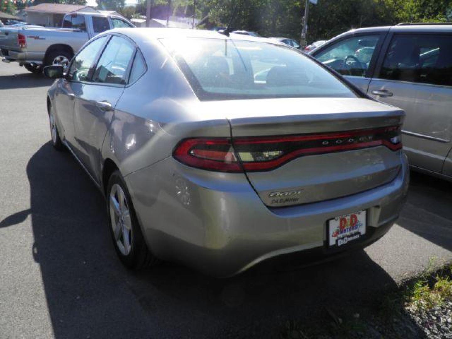 2015 Silver Dodge Dart SXT (1C3CDFBB7FD) with an 2.4L I4 engine, AT transmission, located at 15520 McMullen Hwy SW, Belair, MD, 21502, (301) 729-3700, 39.581375, -78.846451 - Photo#4