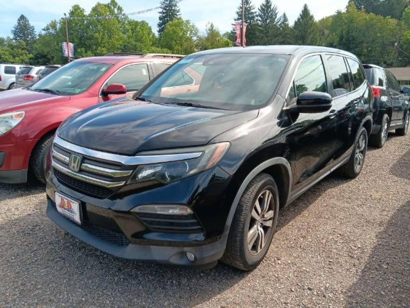 2017 BLACK Honda Pilot EX-L (5FNYF6H60HB) with an 3.7L V6 engine, AT transmission, located at 19521 New George's Creek Rd SW, Barton, MD, 21521, (301) 463-2404, 39.524323, -79.017906- Photo#0