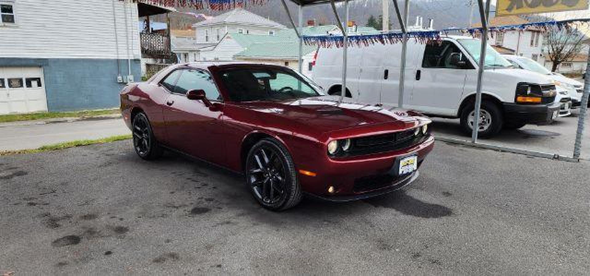 2020 Maroon /Black, cloth Dodge Challenger SXT (2C3CDZAG1LH) with an 3.6L V6 engine, AT transmission, located at 15520 McMullen Hwy SW, Belair, MD, 21502, (301) 729-3700, 39.581375, -78.846451 - FOR A BETTER PRICE CALL PAUL AT 301-268-8150 - Photo#0