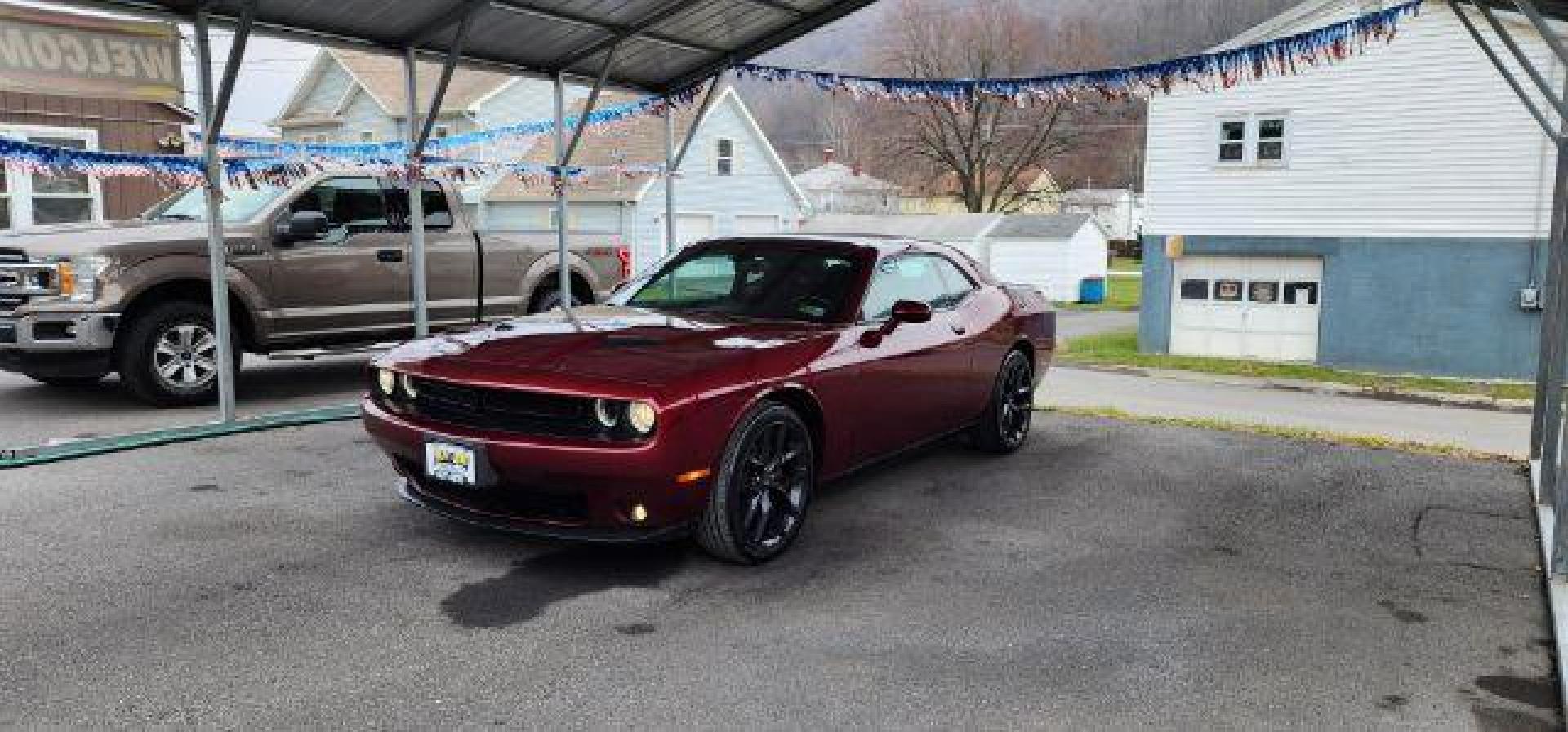 2020 Maroon /Black, cloth Dodge Challenger SXT (2C3CDZAG1LH) with an 3.6L V6 engine, AT transmission, located at 15520 McMullen Hwy SW, Belair, MD, 21502, (301) 729-3700, 39.581375, -78.846451 - FOR A BETTER PRICE CALL PAUL AT 301-268-8150 - Photo#2